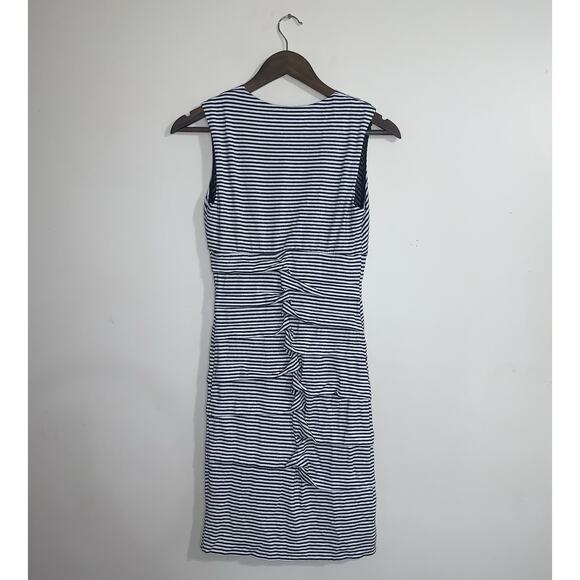 Nicole Miller Women Stretch Metallic V-Neck Sleeveless Dress Black White Size S - Picture 2 of 7